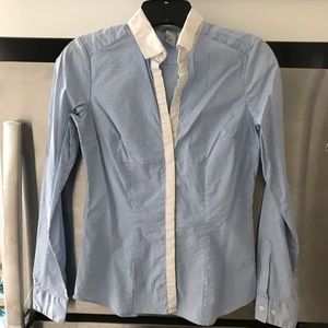 H&M STRIPPED SKY BLUE BUTTON DOWN SHIRT 4